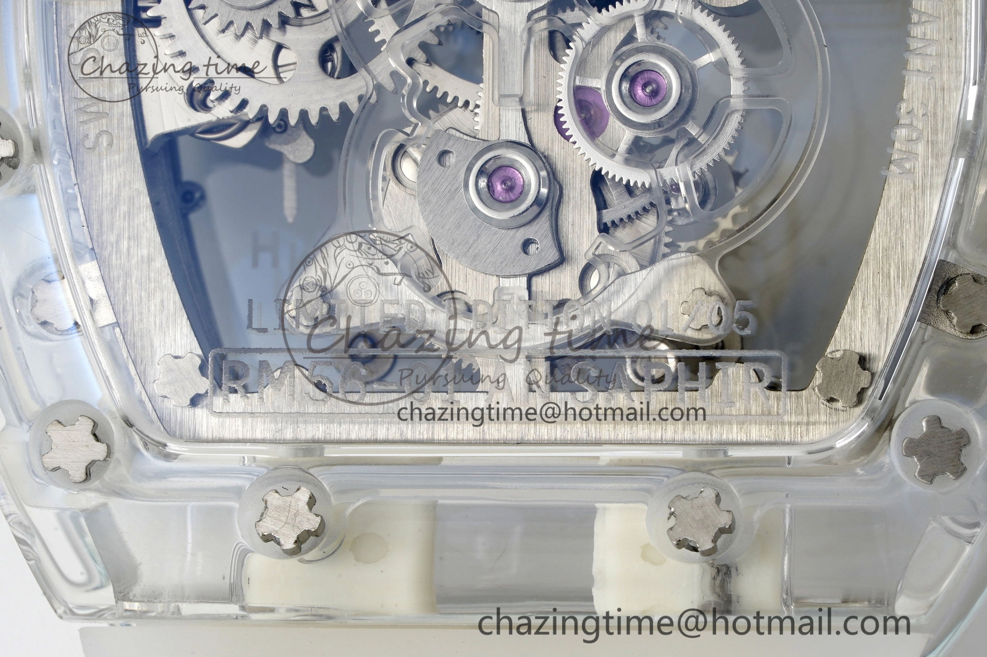 RM56-01 Transparent Tourbillon RMF Best Edition Skeleton Dial on White Rubber Strap Timeless 9373
