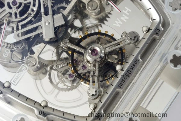 RM56-01 Transparent Tourbillon RMF Best Edition Skeleton Dial on White Rubber Strap Timeless 9373