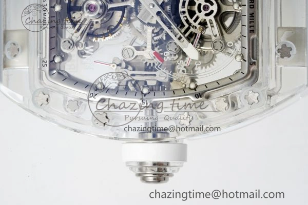 RM56-01 Transparent Tourbillon RMF Best Edition Skeleton Dial on White Rubber Strap Timeless 9373