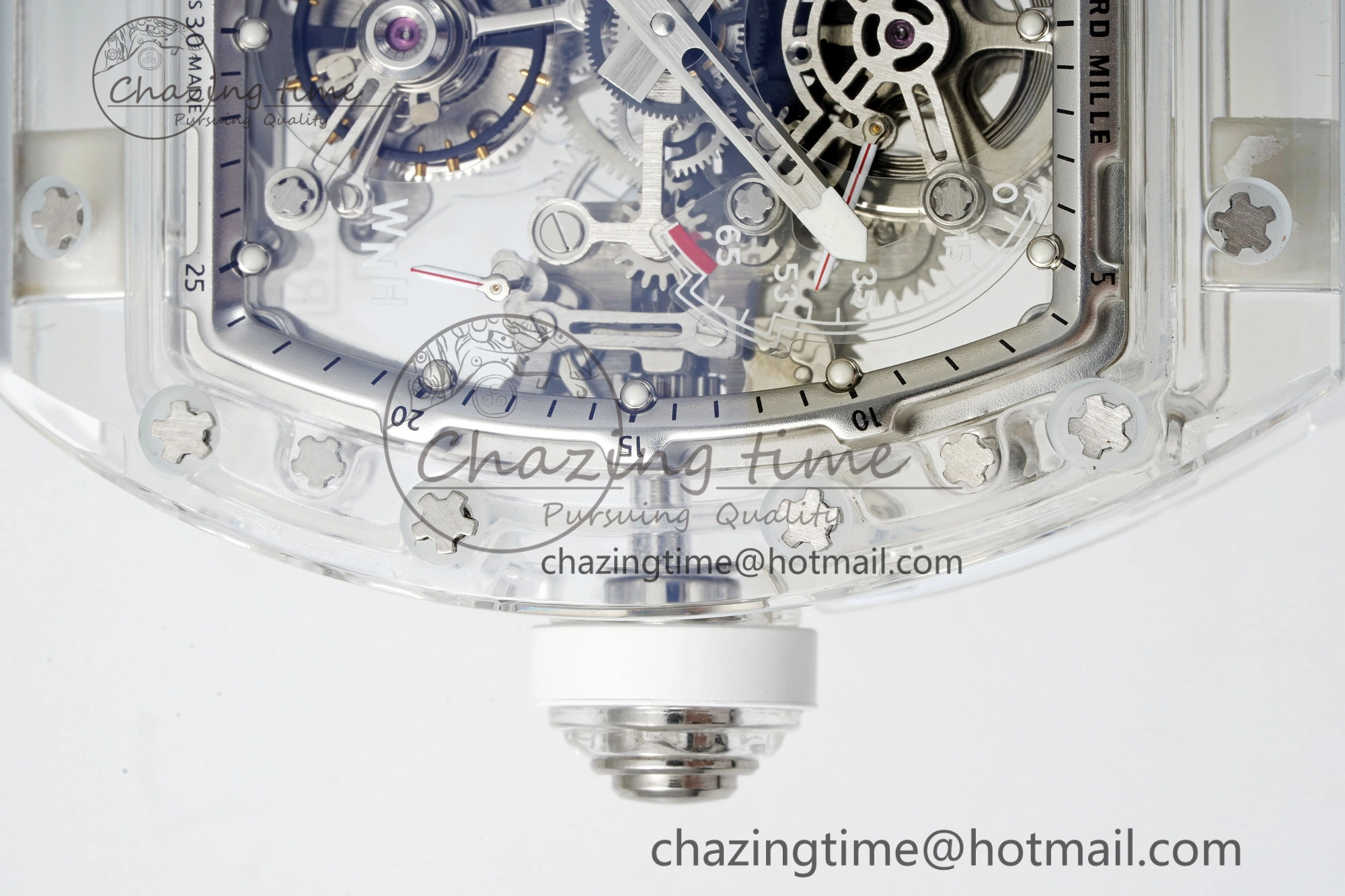 RM56-01 Transparent Tourbillon RMF Best Edition Skeleton Dial on White Rubber Strap Timeless 9373
