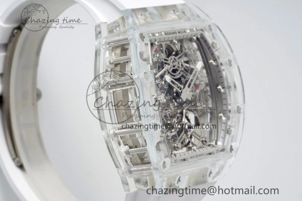 RM56-01 Transparent Tourbillon RMF Best Edition Skeleton Dial on White Rubber Strap Timeless 9373