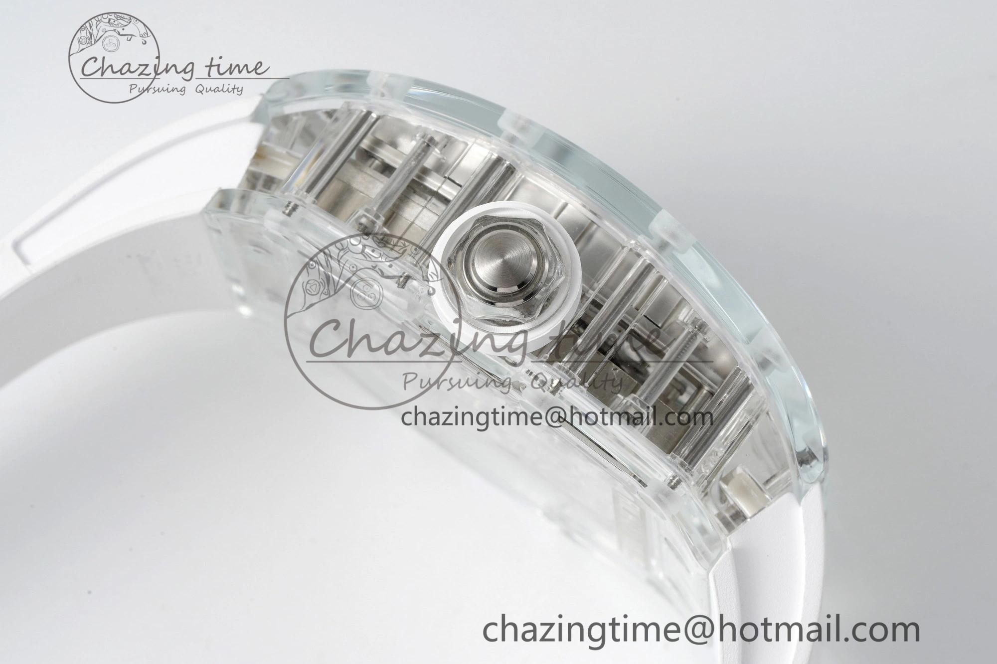 RM56-01 Transparent Tourbillon RMF Best Edition Skeleton Dial on White Rubber Strap Timeless 9373