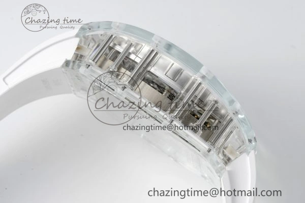 RM56-01 Transparent Tourbillon RMF Best Edition Skeleton Dial on White Rubber Strap Timeless 9373
