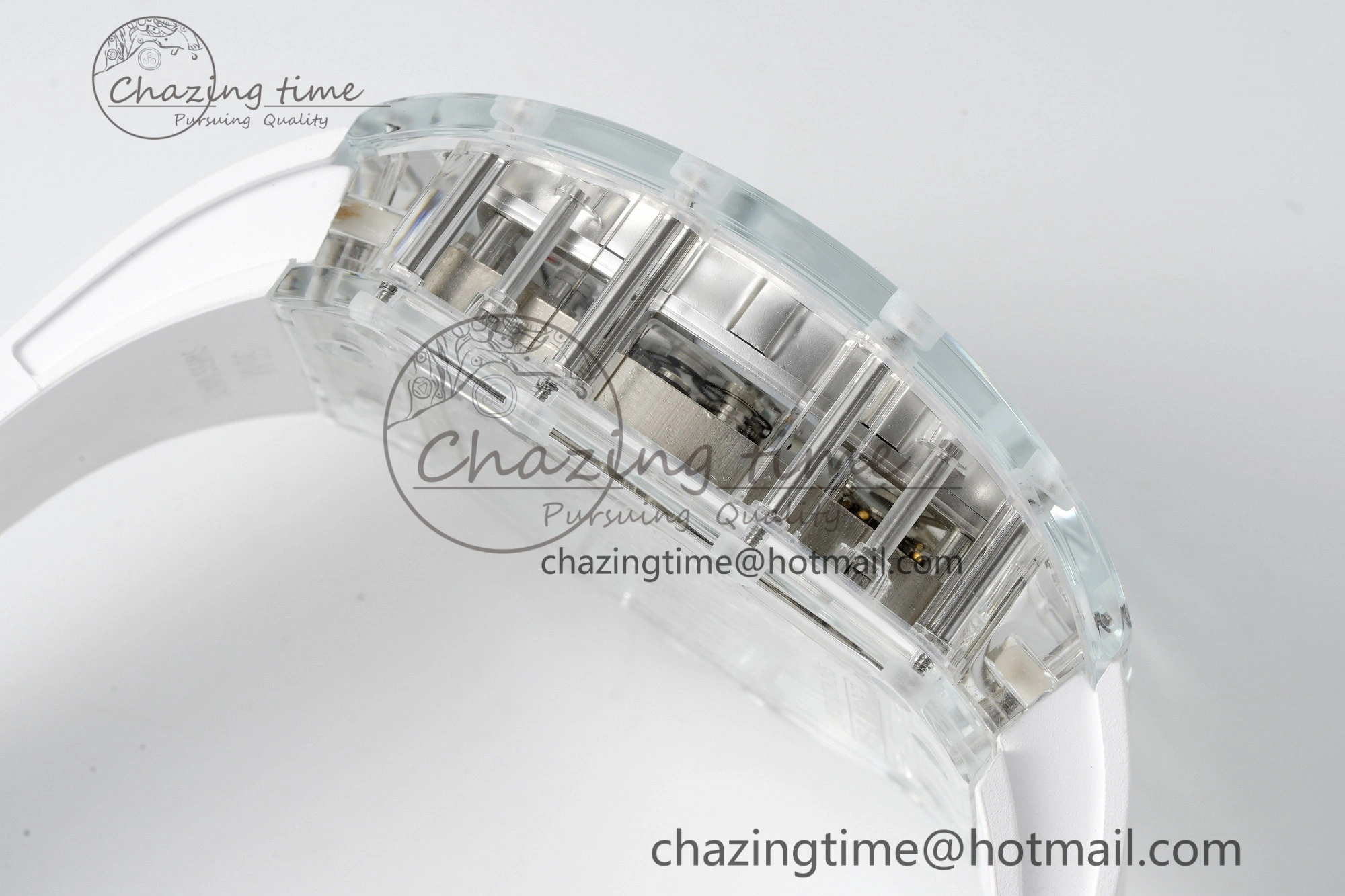 RM56-01 Transparent Tourbillon RMF Best Edition Skeleton Dial on White Rubber Strap Timeless 9373