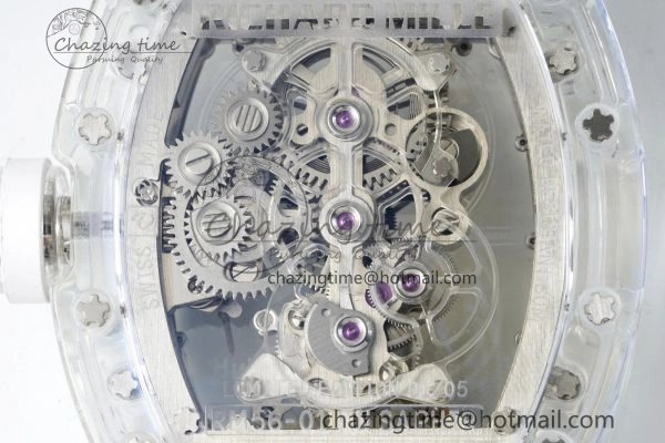 RM56-01 Transparent Tourbillon RMF Best Edition Skeleton Dial on White Rubber Strap Timeless 9373
