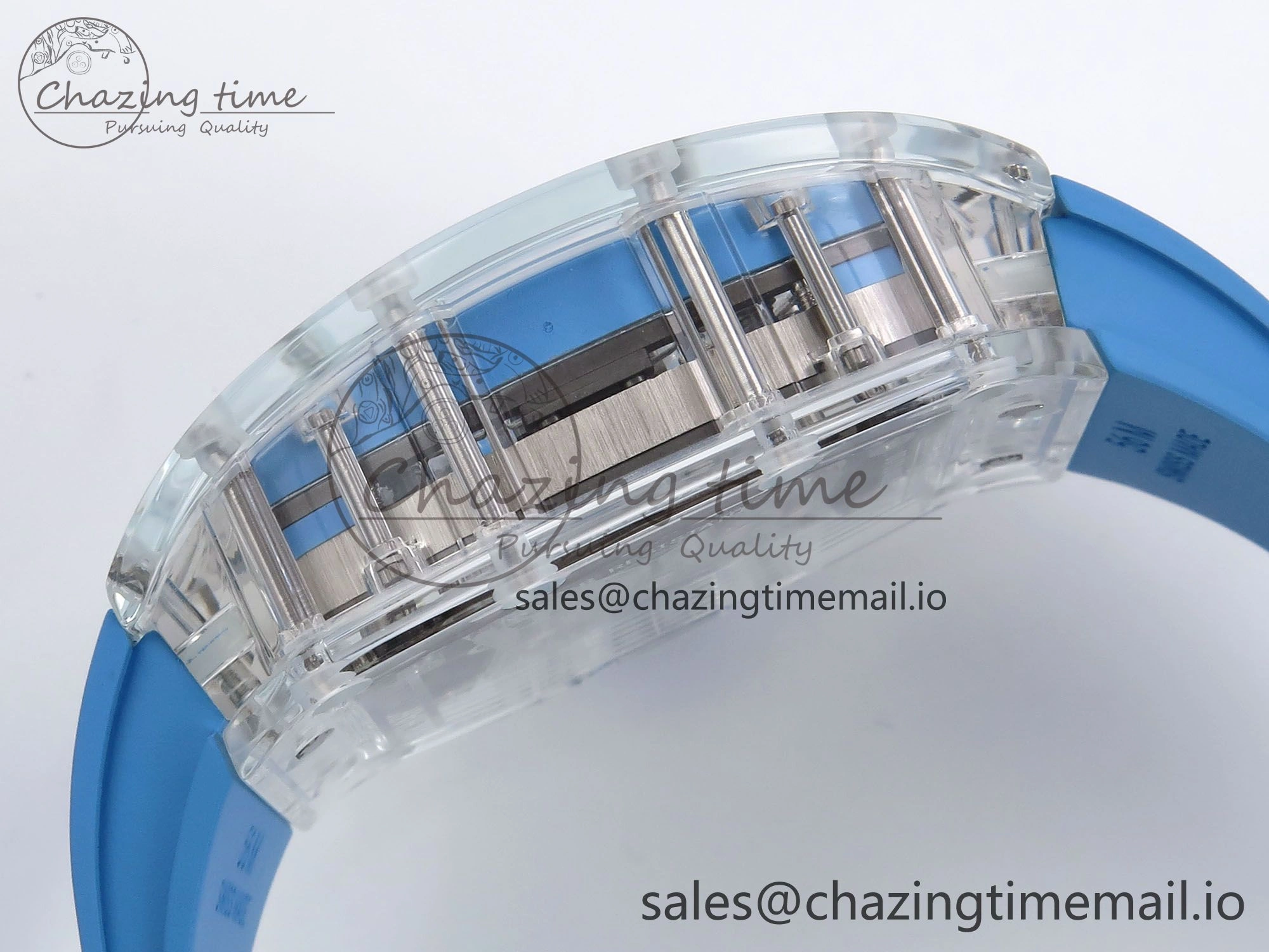 RM56-02 Transparent Tourbillon RMF Best Edition Skeleton Blue Dial on Blue Rubber Strap ZeroBulk 9254