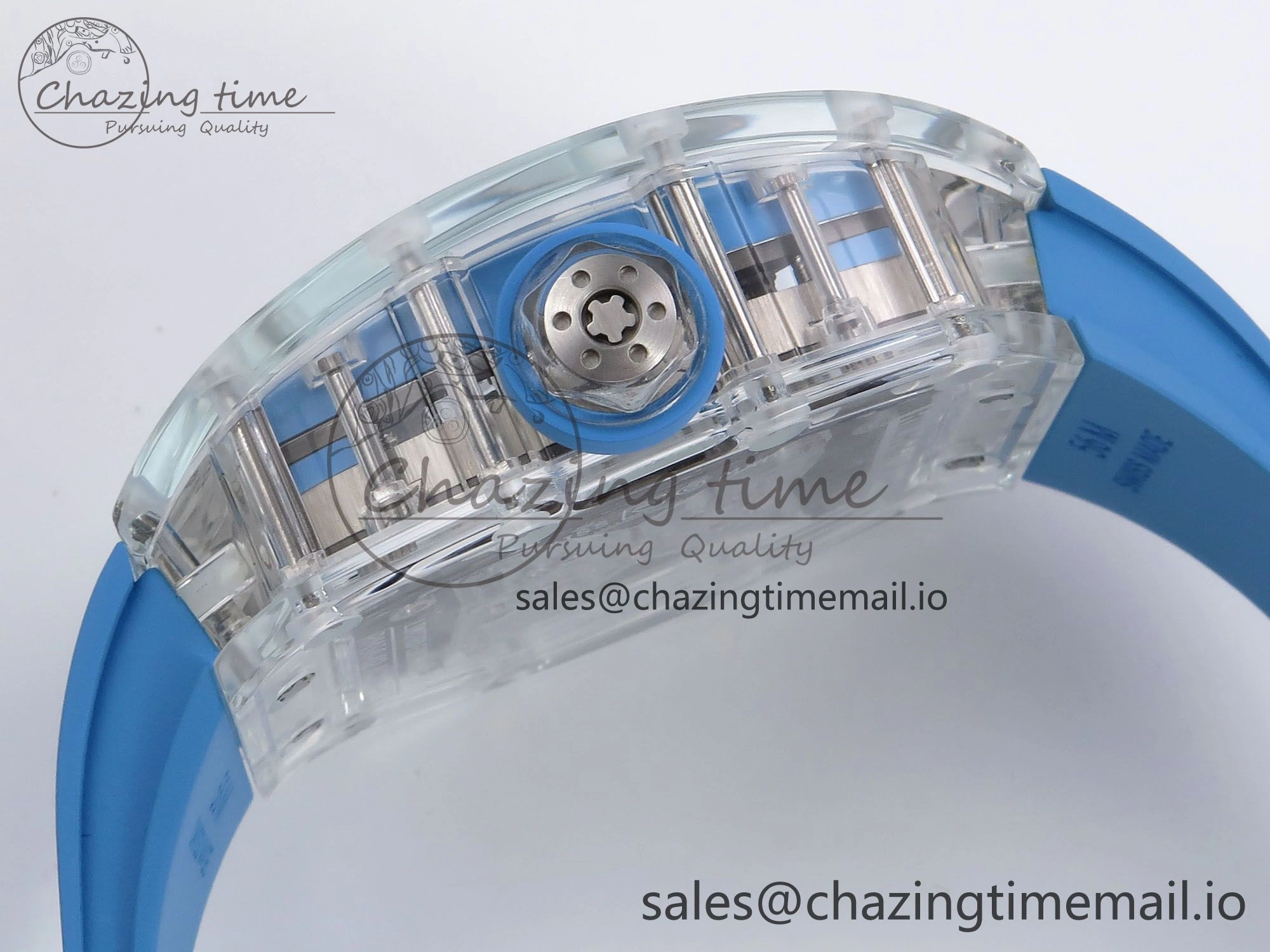RM56-02 Transparent Tourbillon RMF Best Edition Skeleton Blue Dial on Blue Rubber Strap ZeroBulk 9254