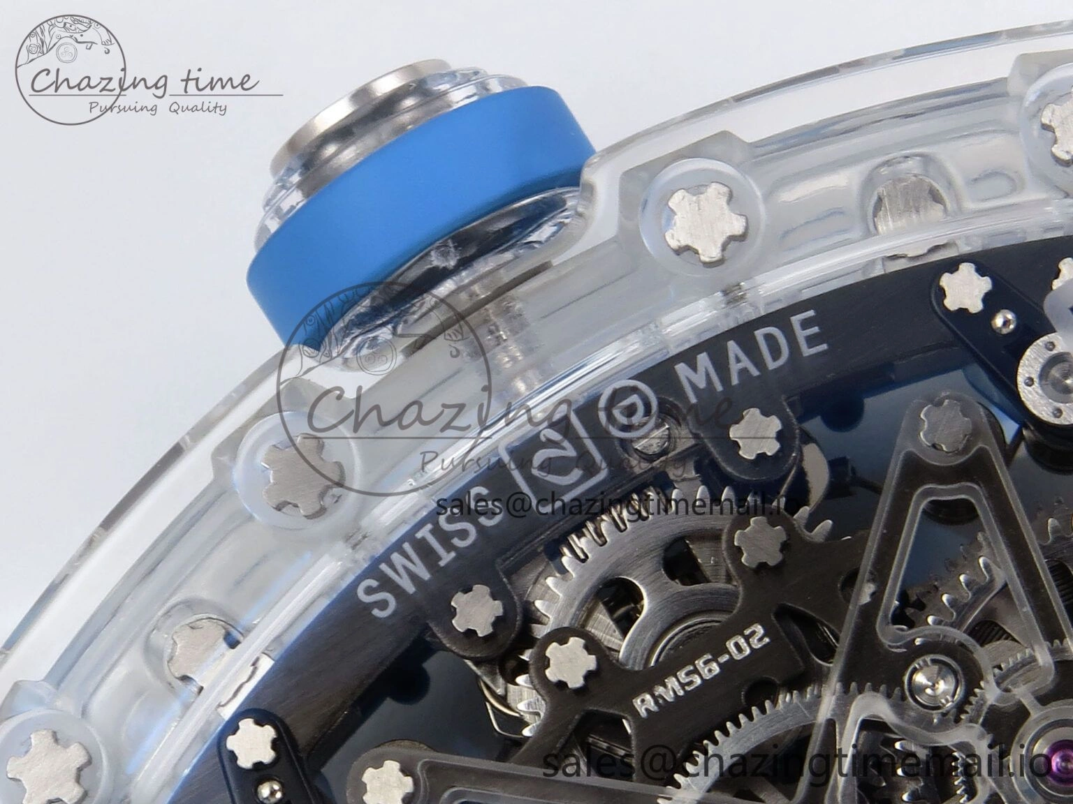 RM56-02 Transparent Tourbillon RMF Best Edition Skeleton Blue Dial on Blue Rubber Strap ZeroBulk 9254