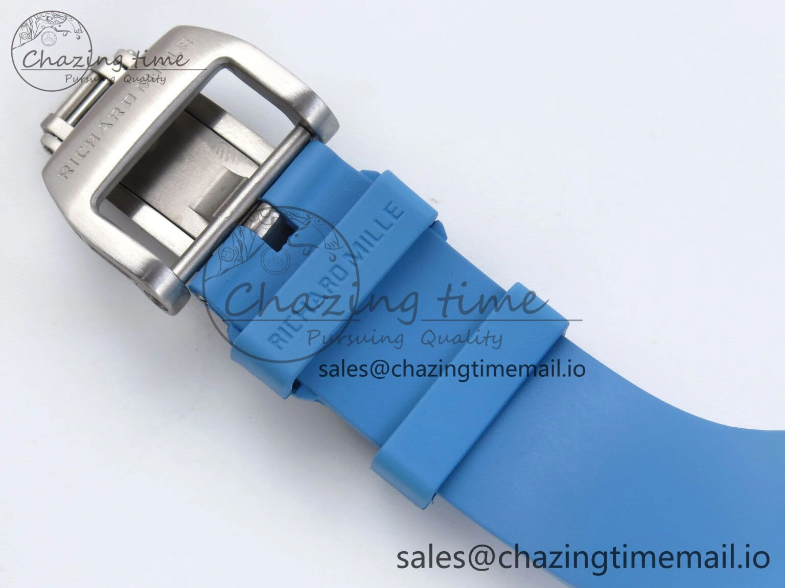 FreshLook RM56-02 Transparent Tourbillon RMF Best Edition Skeleton Dial Blue Hands on Blue Rubber Strap 9231