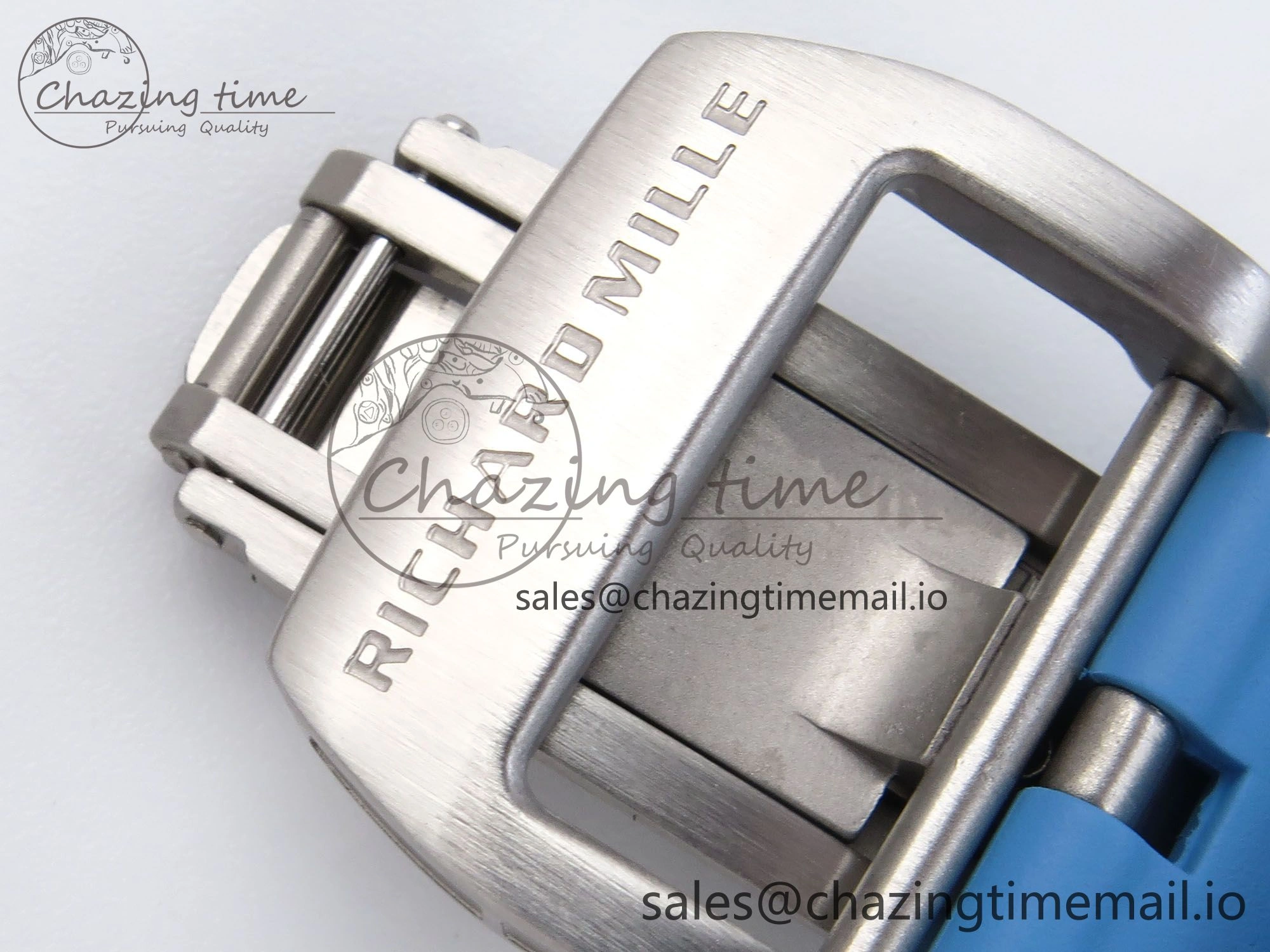FreshLook RM56-02 Transparent Tourbillon RMF Best Edition Skeleton Dial Blue Hands on Blue Rubber Strap 9231