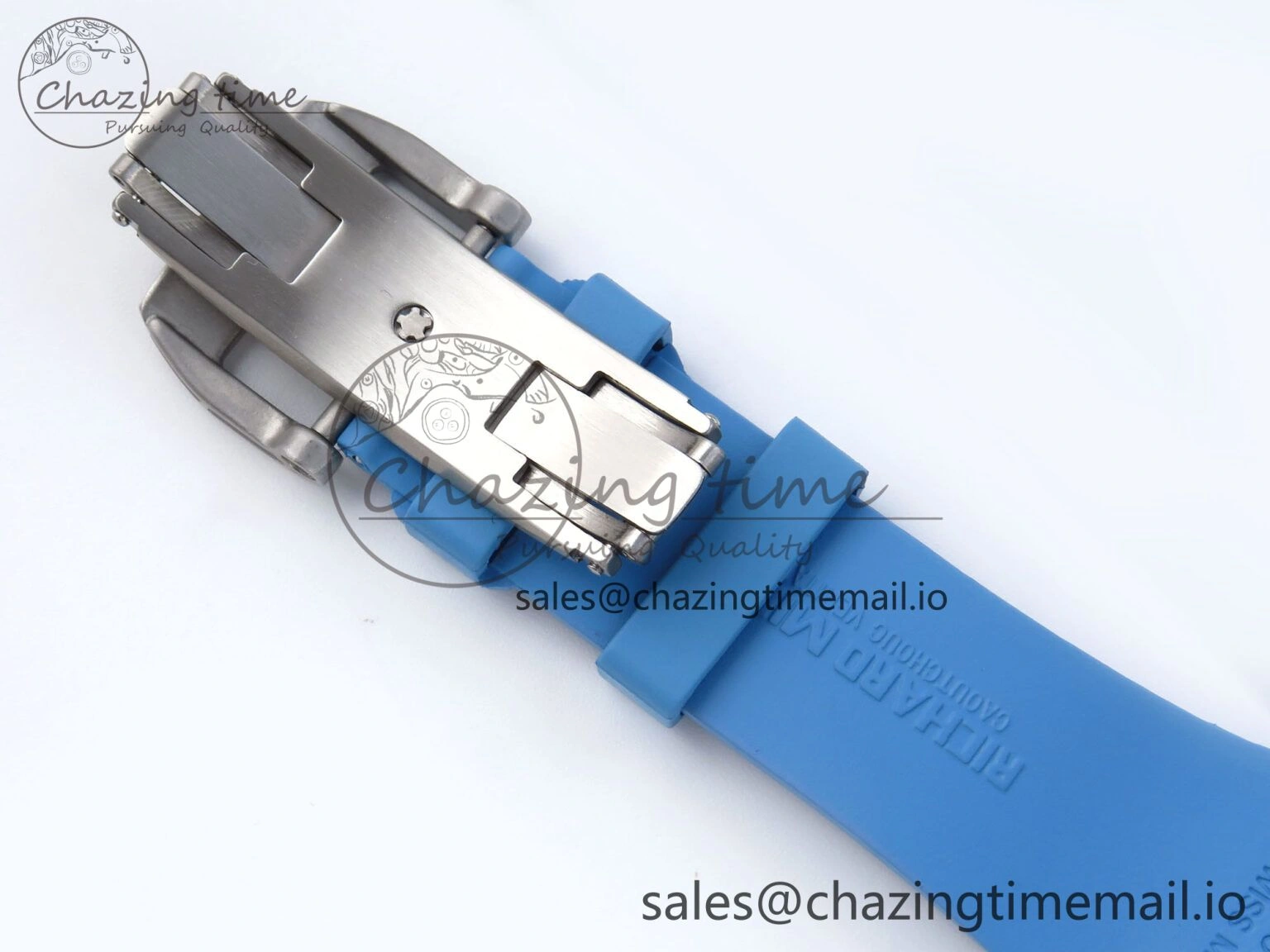 FreshLook RM56-02 Transparent Tourbillon RMF Best Edition Skeleton Dial Blue Hands on Blue Rubber Strap 9231