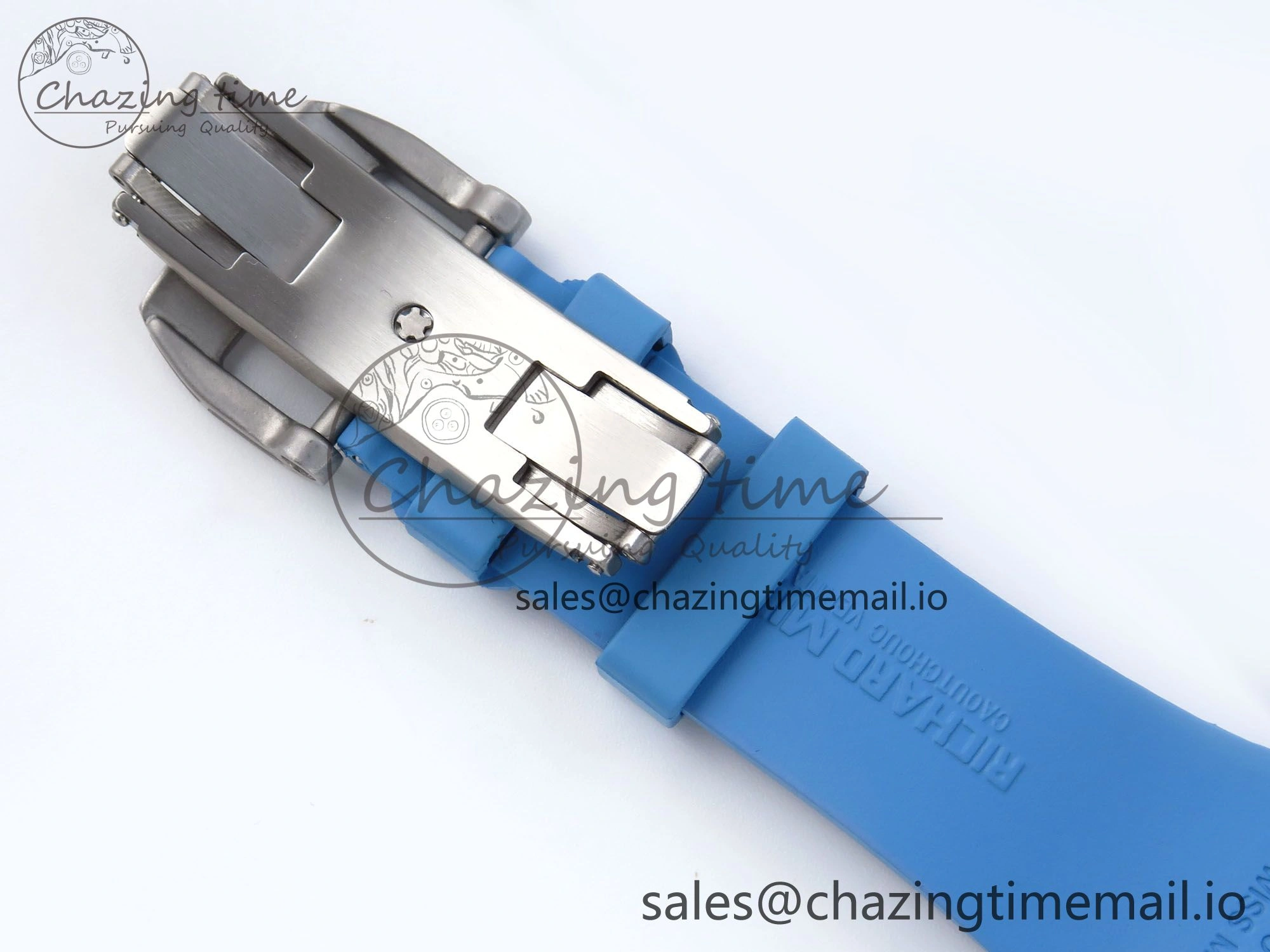 FreshLook RM56-02 Transparent Tourbillon RMF Best Edition Skeleton Dial Blue Hands on Blue Rubber Strap 9231