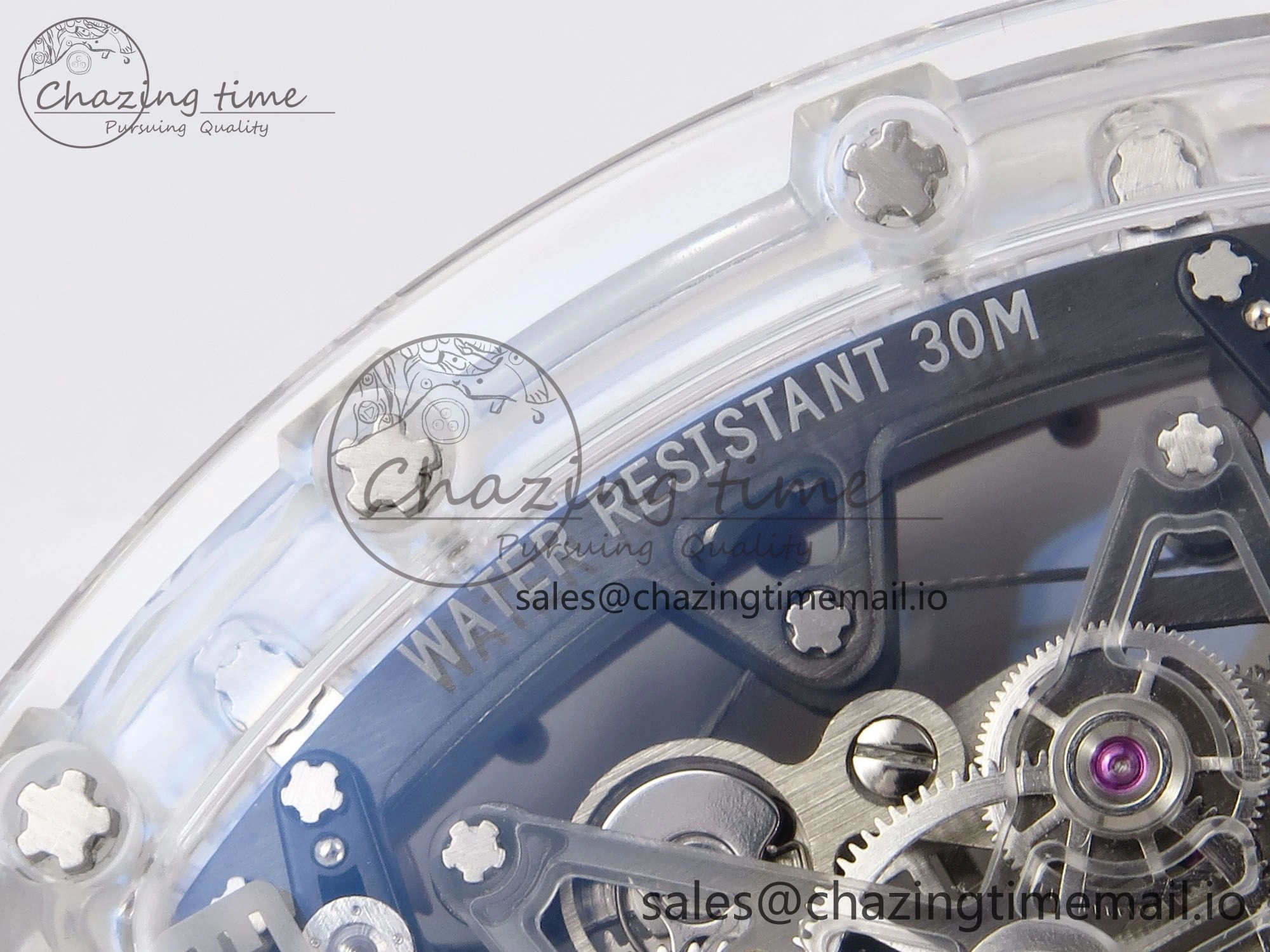 RM56-02 Transparent Tourbillon RMF Best Edition Skeleton White Dial on White Rubber Strap GoodFit 9251