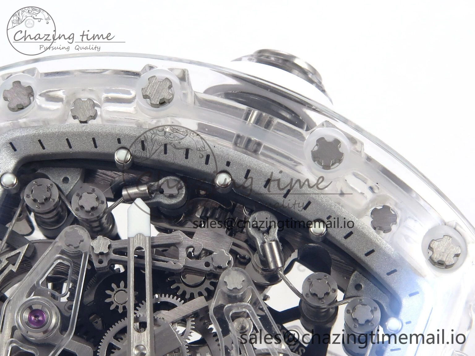 RM56-02 Transparent Tourbillon RMF Best Edition Skeleton White Dial on White Rubber Strap GoodFit 9251
