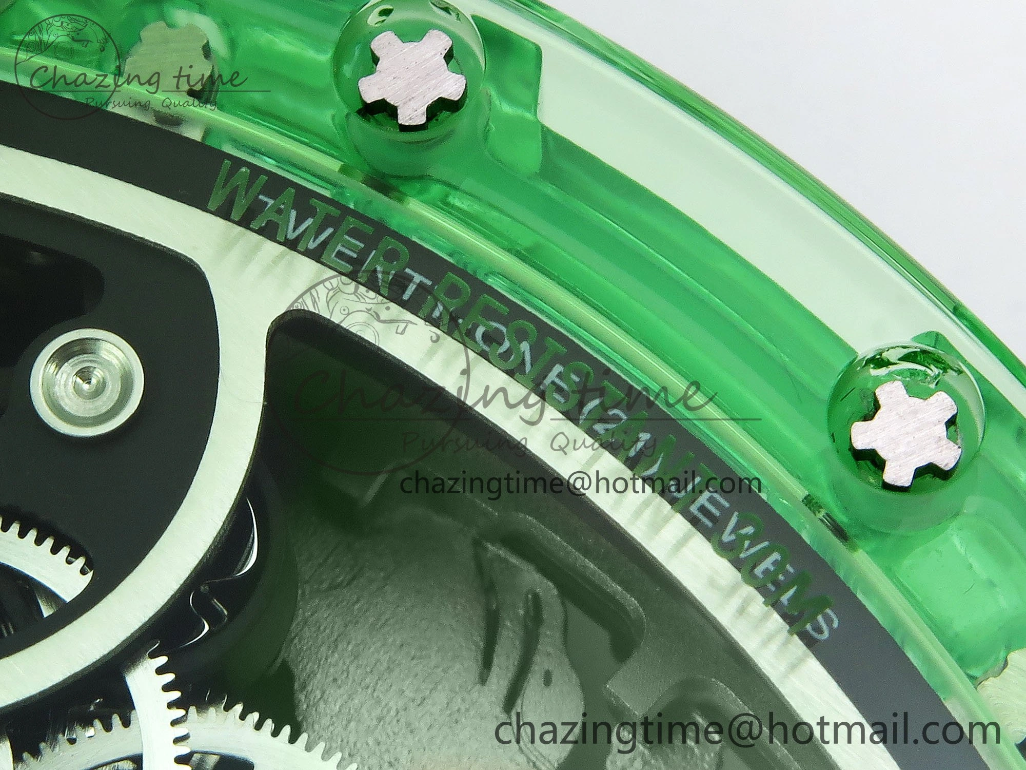 RM57 Green Transparent Tourbillon RMF Best Edition Silver Dragon Eagle Dial on White Rubber Strap WellDesigned 9299