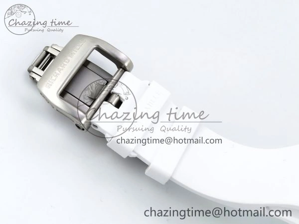 RM57 Green Transparent Tourbillon RMF Best Edition Silver Dragon Eagle Dial on White Rubber Strap WellDesigned 9299
