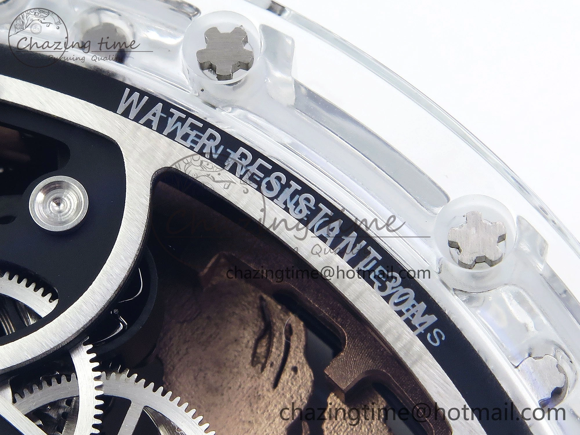 RM57 Transparent Tourbillon RMF Best Edition Gold Dragon Eagle Dial on Transparent Rubber Strap Durable 9298