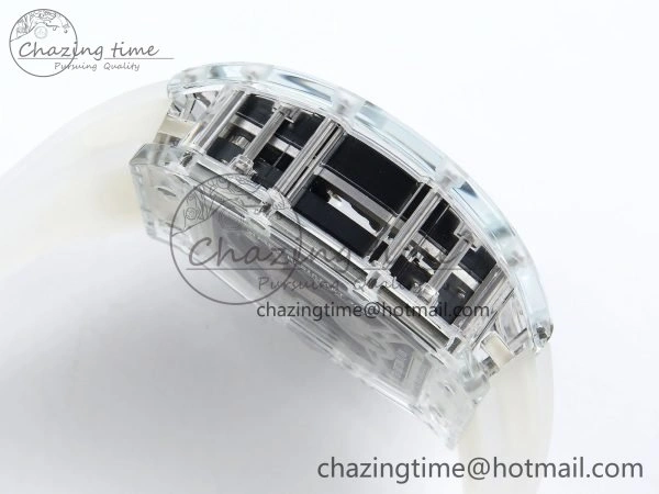 RM57 Transparent Tourbillon RMF Best Edition Red Dragon Eagle Dial on Transparent Rubber Strap NewStyle 9296
