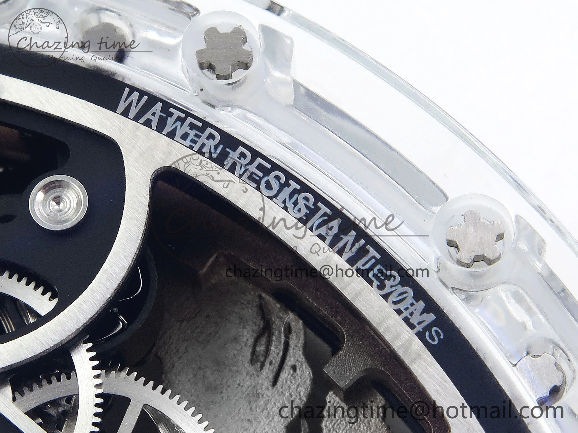 WaterResistant RM57 Transparent Tourbillon RMF Best Edition Silver Dragon Eagle Dial on Transparent Rubber Strap 9295