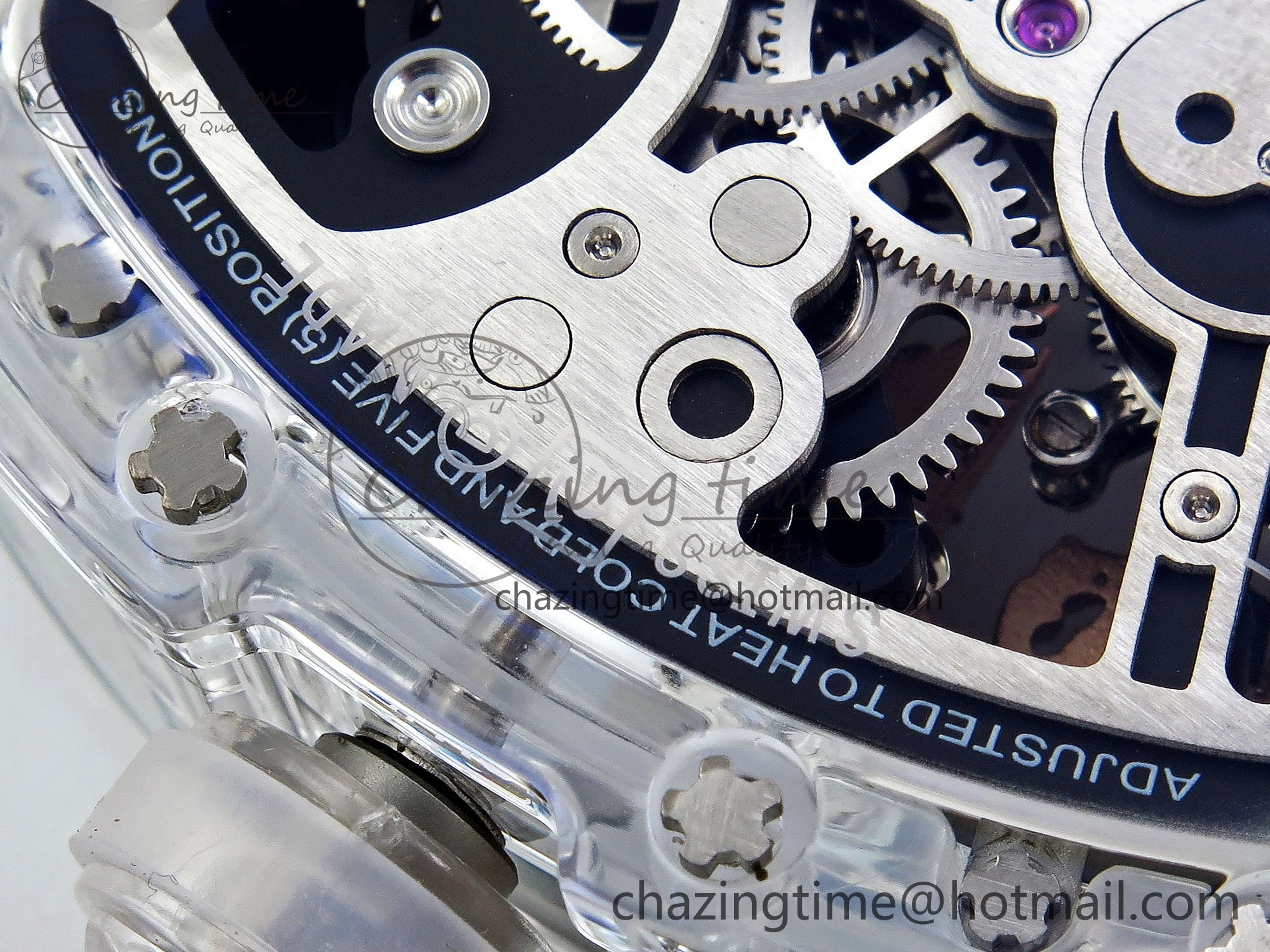 WaterResistant RM57 Transparent Tourbillon RMF Best Edition Silver Dragon Eagle Dial on Transparent Rubber Strap 9295
