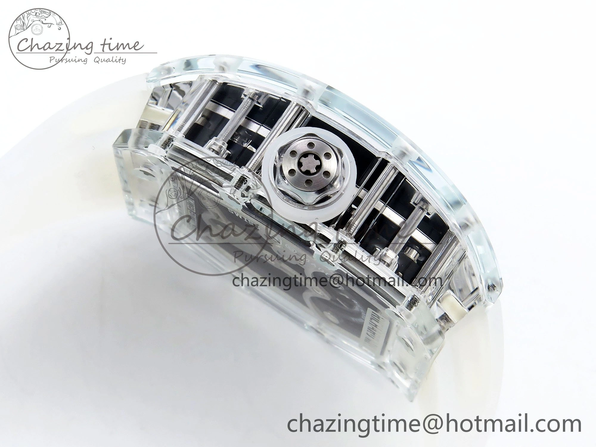 WaterResistant RM57 Transparent Tourbillon RMF Best Edition Silver Dragon Eagle Dial on Transparent Rubber Strap 9295