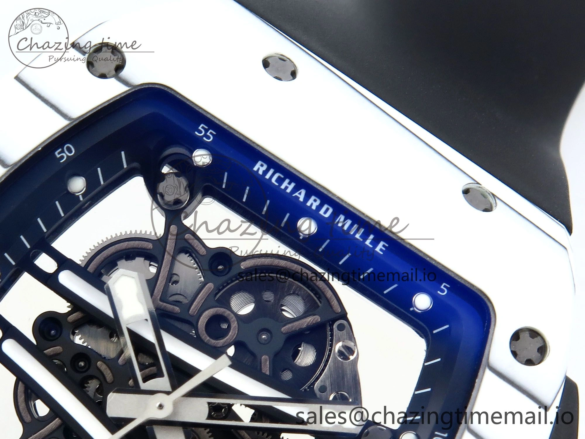 RM61-01 Yohan Blake White NTPT APSF 1:1 Best Edition on Black Rubber Strap RMUL2 Super Clone Popular 9226