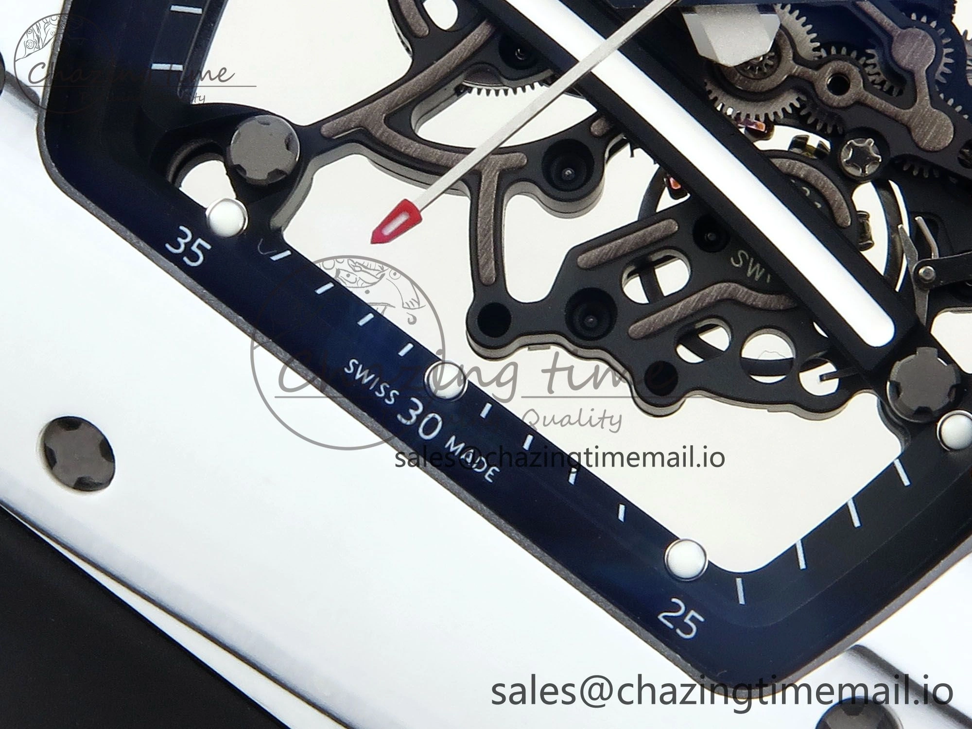 RM61-01 Yohan Blake White NTPT APSF 1:1 Best Edition on Black Rubber Strap RMUL2 Super Clone Popular 9226