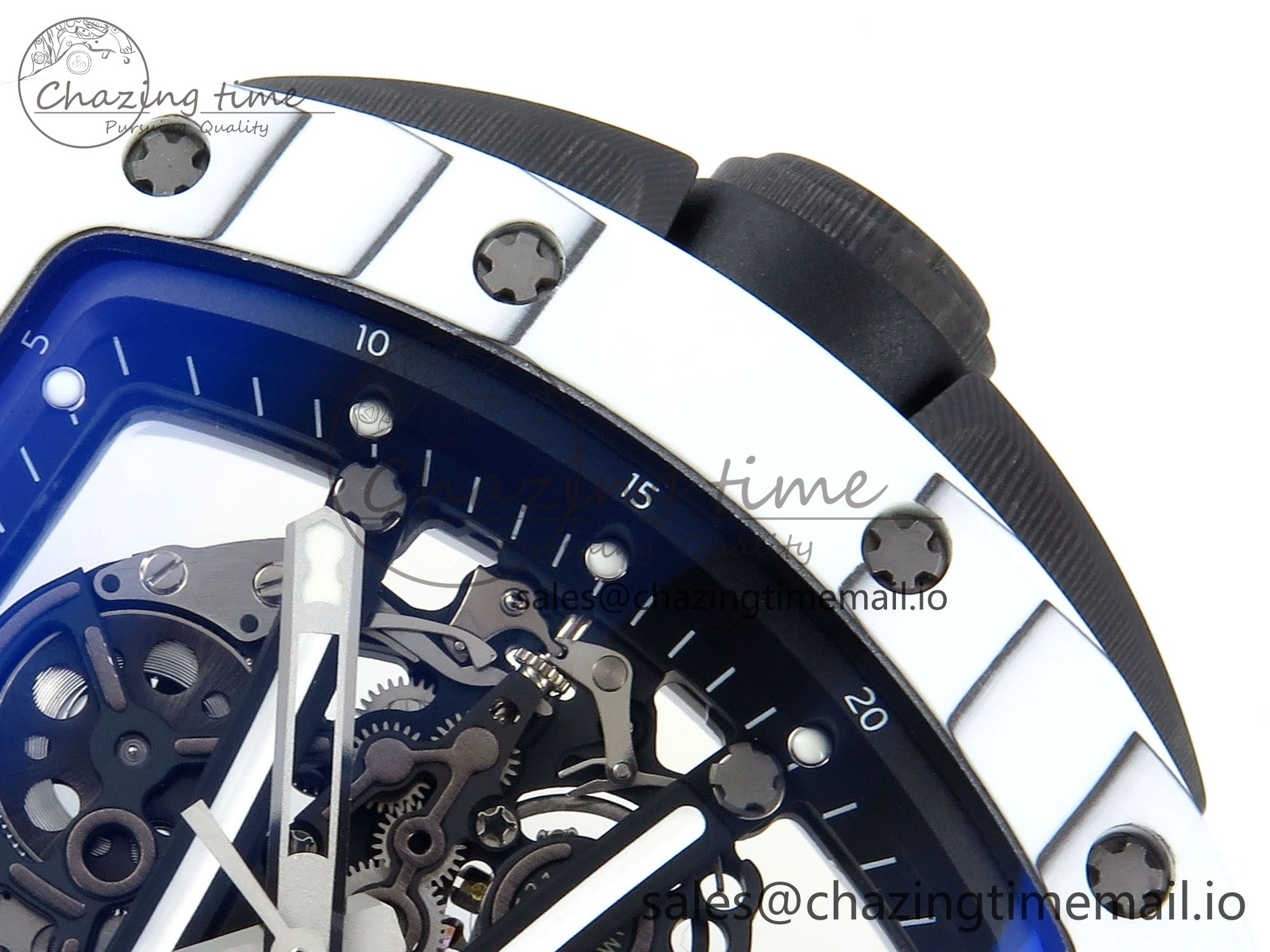 RM61-01 Yohan Blake White NTPT APSF 1:1 Best Edition on Black Rubber Strap RMUL2 Super Clone Popular 9226