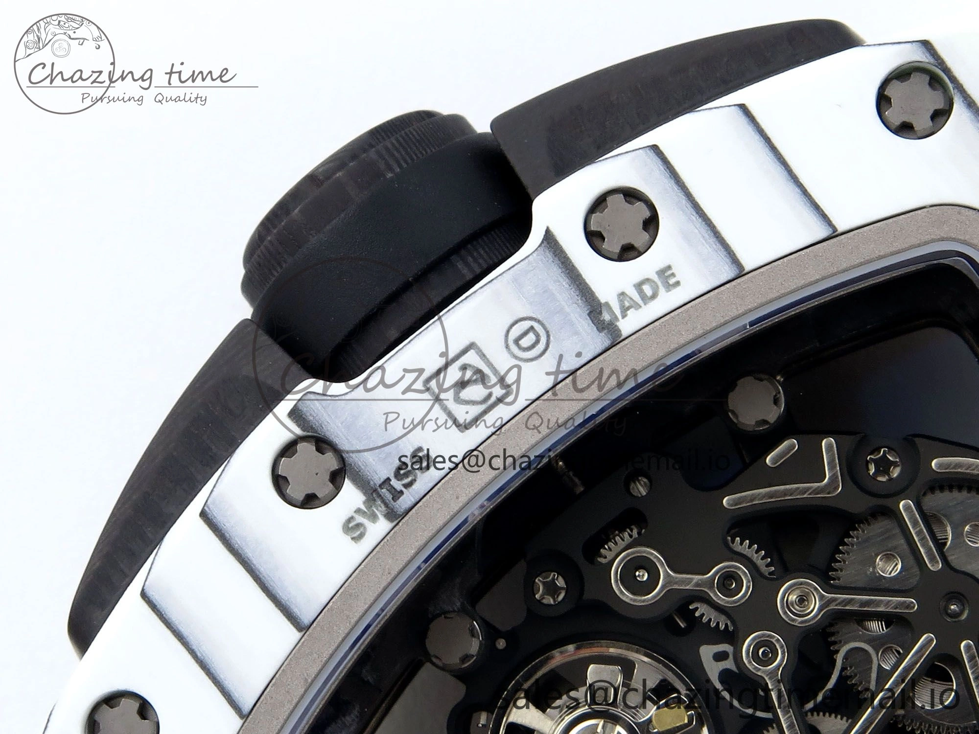 RM61-01 Yohan Blake White NTPT APSF 1:1 Best Edition on Black Rubber Strap RMUL2 Super Clone Popular 9226