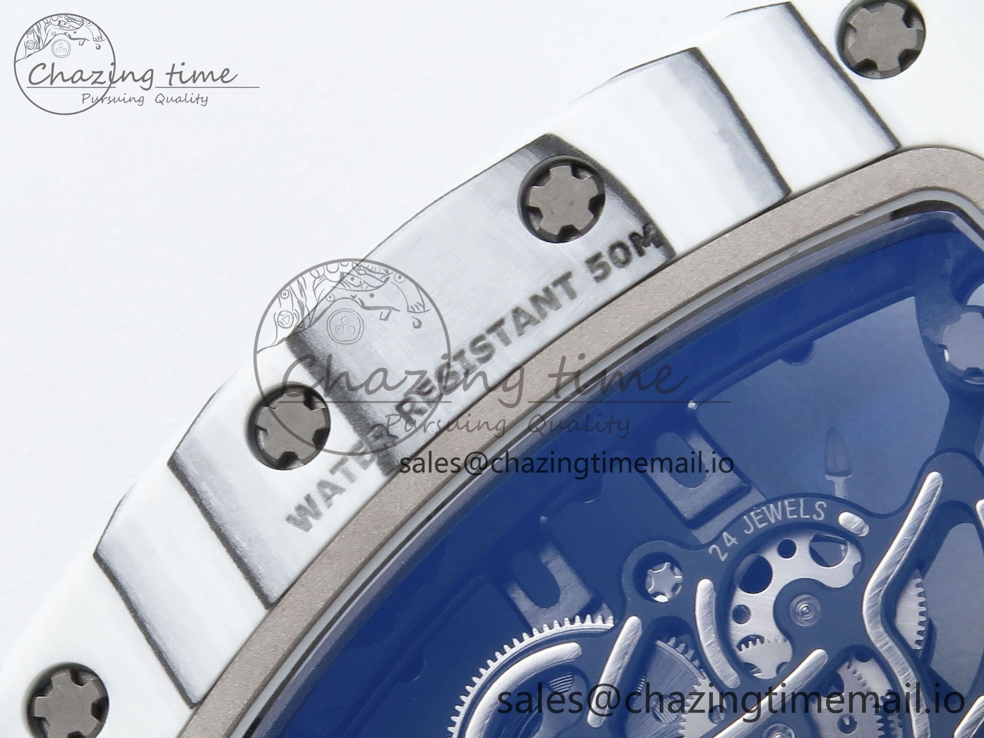 RM61-01 Yohan Blake White NTPT APSF 1:1 Best Edition on Black Rubber Strap RMUL2 Super Clone Popular 9226