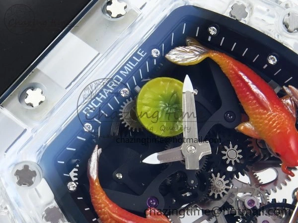 RMS10 Tourbillon Transparent RMF Best Edition Koi Fish Dial on Black Rubber Strap Contemporary 9291