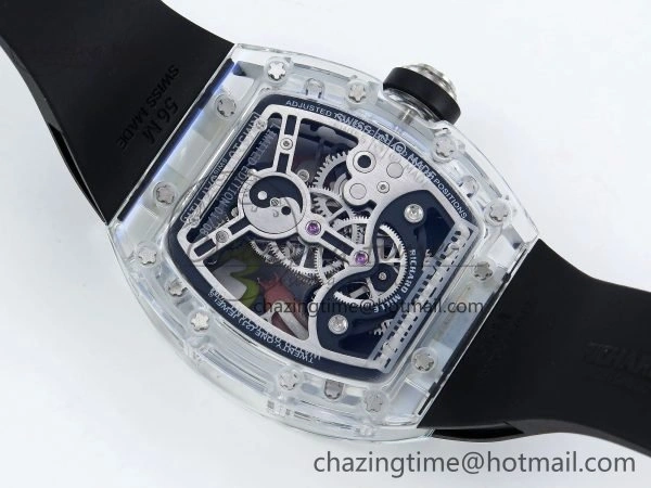 RMS10 Tourbillon Transparent RMF Best Edition Koi Fish Dial on Black Rubber Strap Contemporary 9291