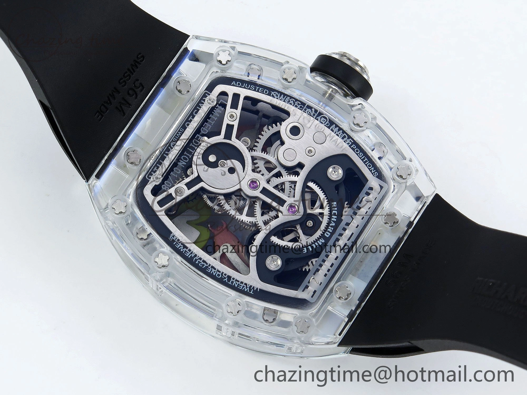 RMS10 Tourbillon Transparent RMF Best Edition Koi Fish Dial on Black Rubber Strap Contemporary 9291