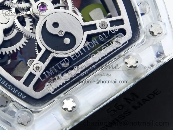 RMS10 Tourbillon Transparent RMF Best Edition Koi Fish Dial on Black Rubber Strap Contemporary 9291