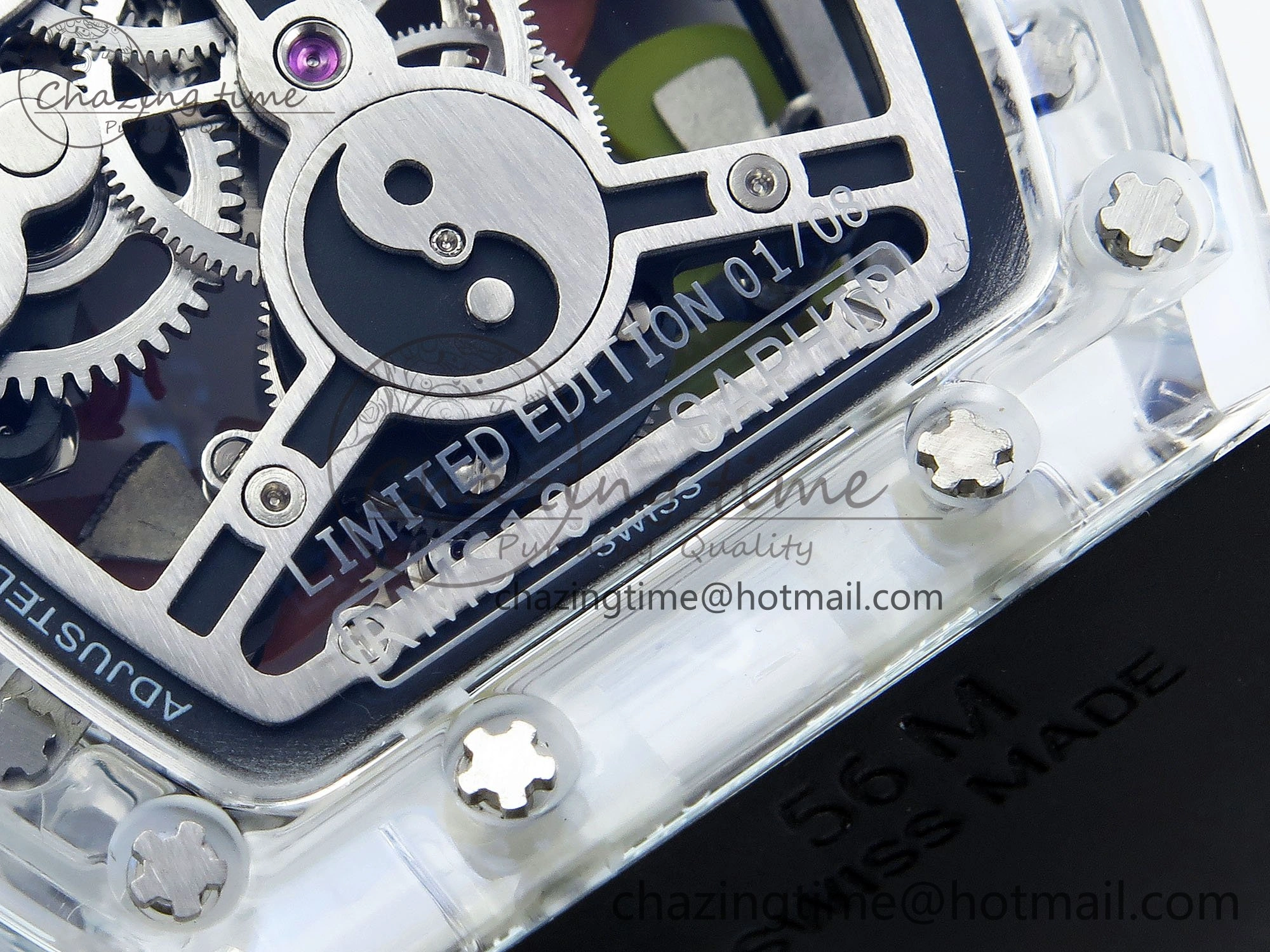 RMS10 Tourbillon Transparent RMF Best Edition Koi Fish Dial on Black Rubber Strap Contemporary 9291
