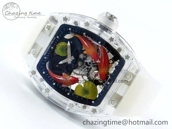 RMS10 Tourbillon Transparent RMF Best Edition Koi Fish Dial on Transparent Rubber Strap Sophisticated 9294
