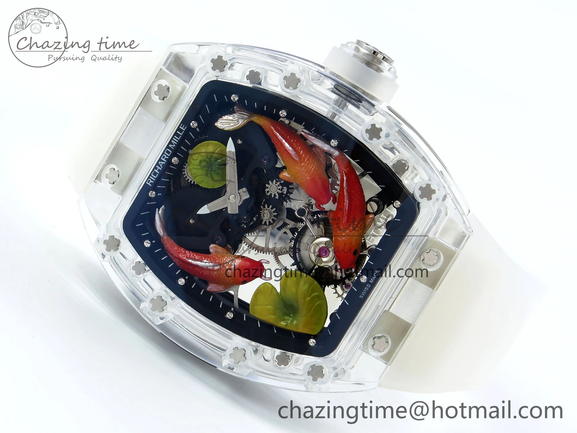 RMS10 Tourbillon Transparent RMF Best Edition Koi Fish Dial on Transparent Rubber Strap Sophisticated 9294