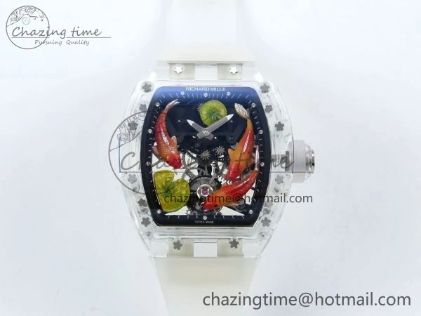 RMS10 Tourbillon Transparent RMF Best Edition Koi Fish Dial on Transparent Rubber Strap Sophisticated 9294