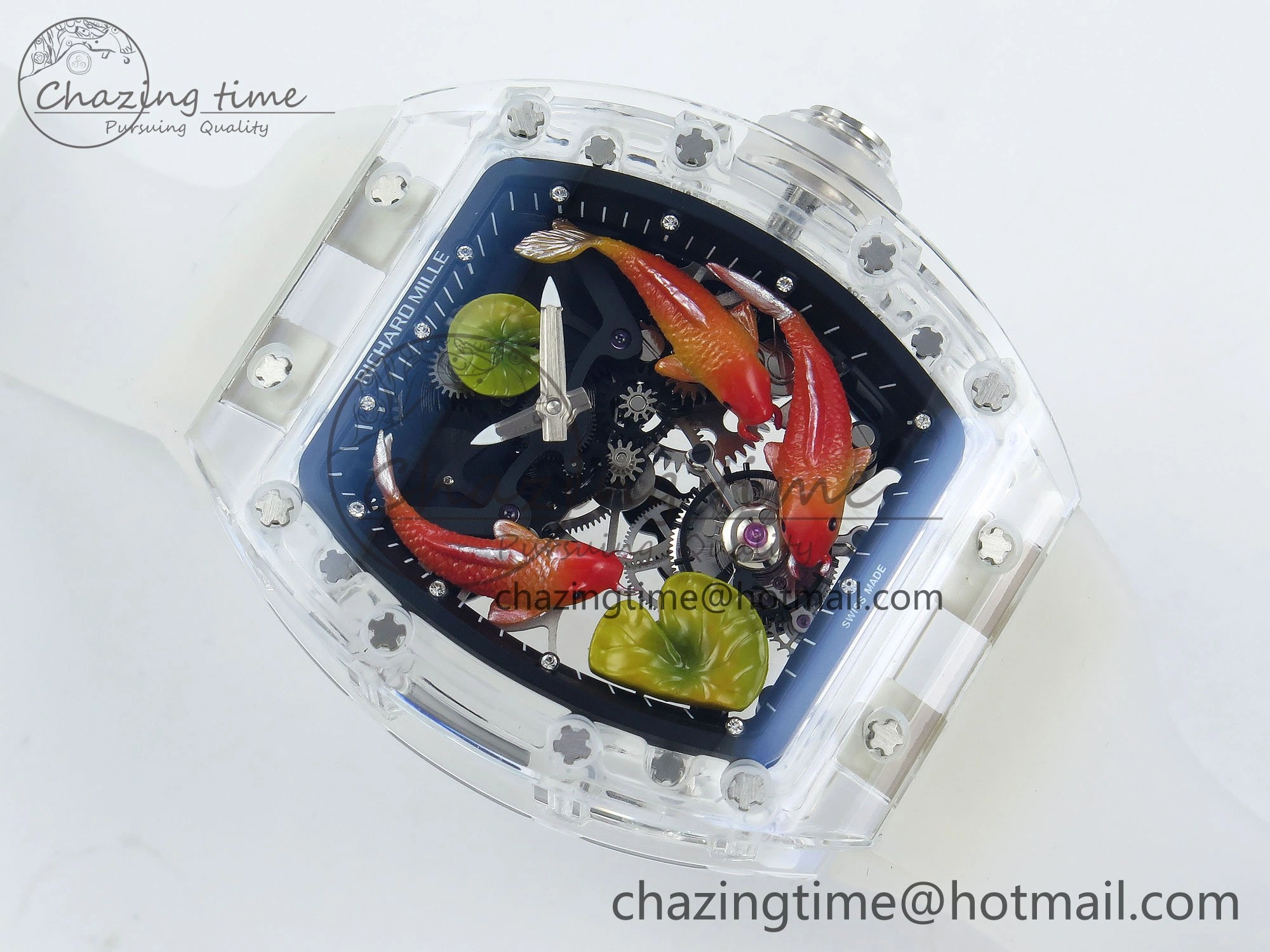 RMS10 Tourbillon Transparent RMF Best Edition Koi Fish Dial on Transparent Rubber Strap Sophisticated 9294