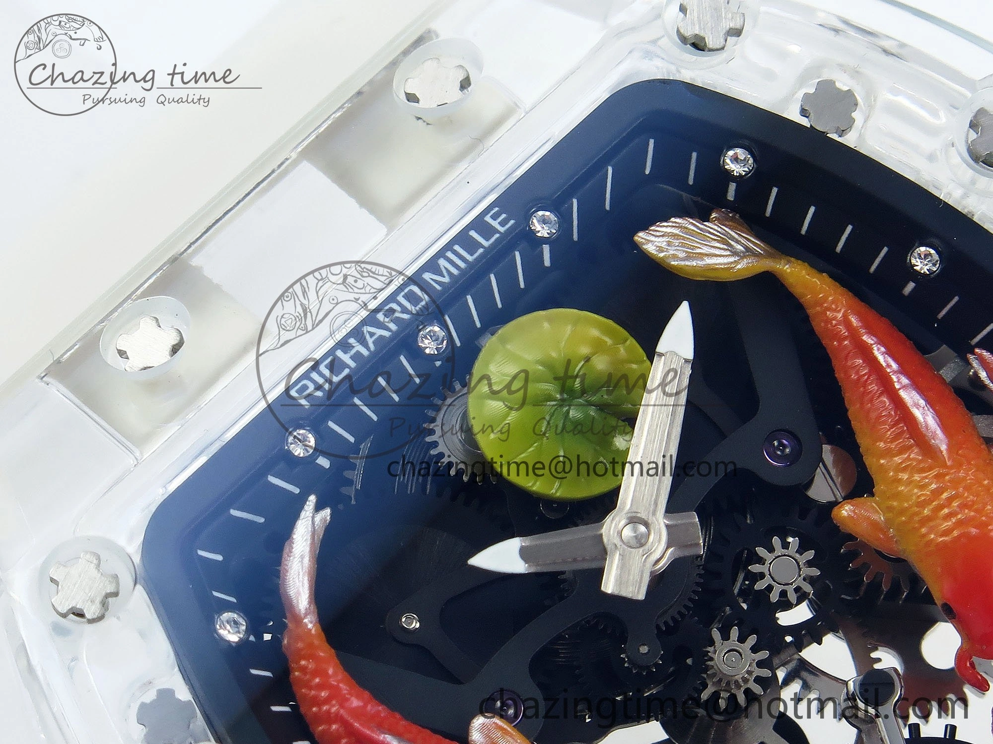 RMS10 Tourbillon Transparent RMF Best Edition Koi Fish Dial on Transparent Rubber Strap Sophisticated 9294