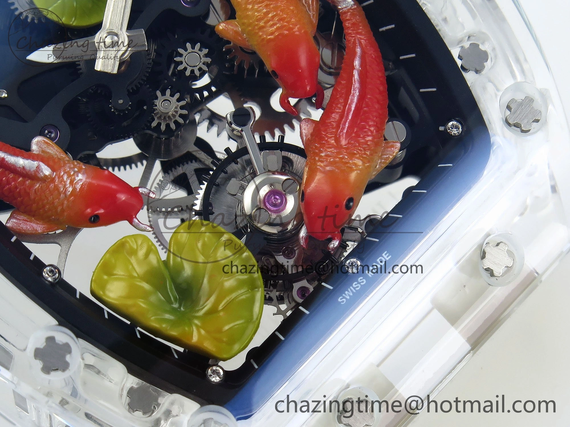 RMS10 Tourbillon Transparent RMF Best Edition Koi Fish Dial on Transparent Rubber Strap Sophisticated 9294