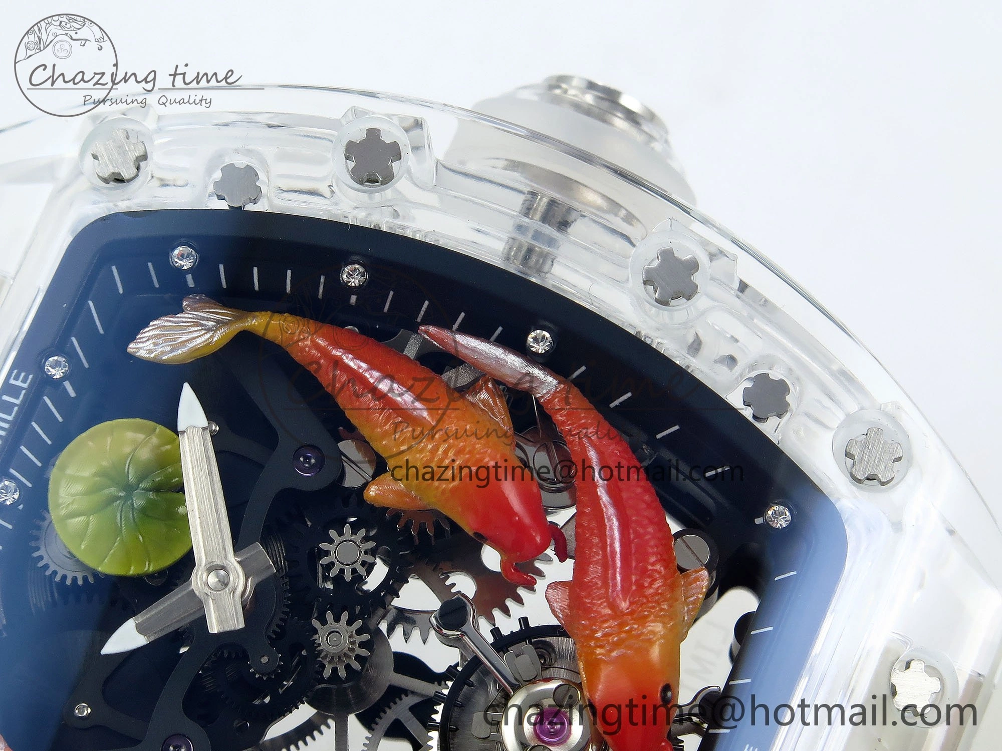 RMS10 Tourbillon Transparent RMF Best Edition Koi Fish Dial on Transparent Rubber Strap Sophisticated 9294
