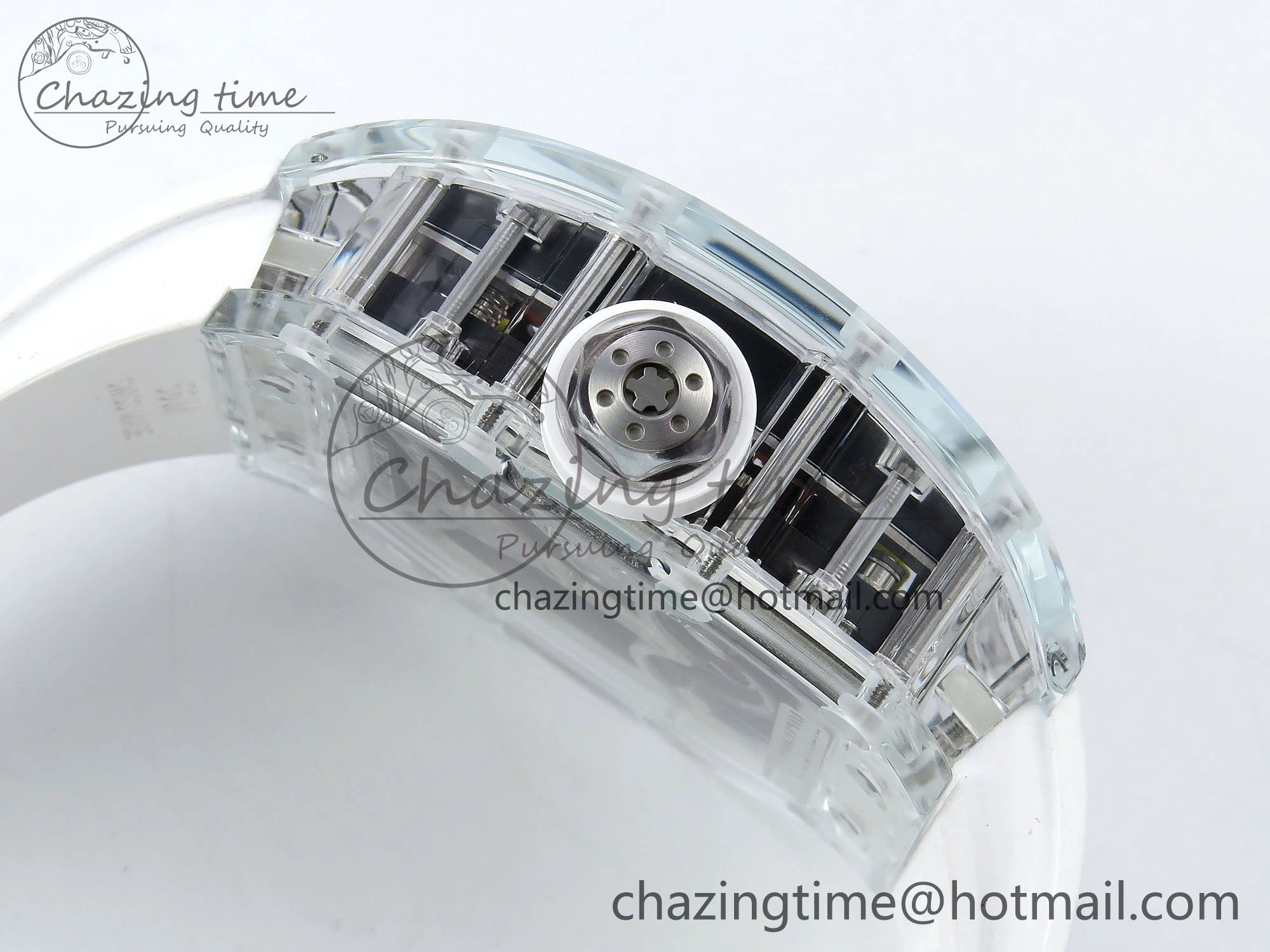 RMS10 Tourbillon Transparent RMF Best Edition Koi Fish Dial on White Rubber Strap Durable 9290