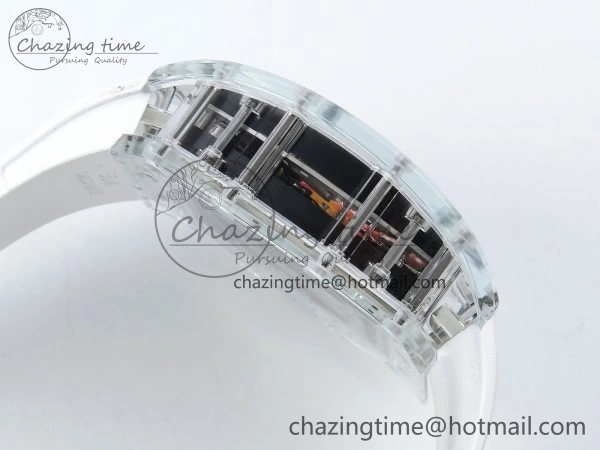 RMS10 Tourbillon Transparent RMF Best Edition Koi Fish Dial on White Rubber Strap Durable 9290