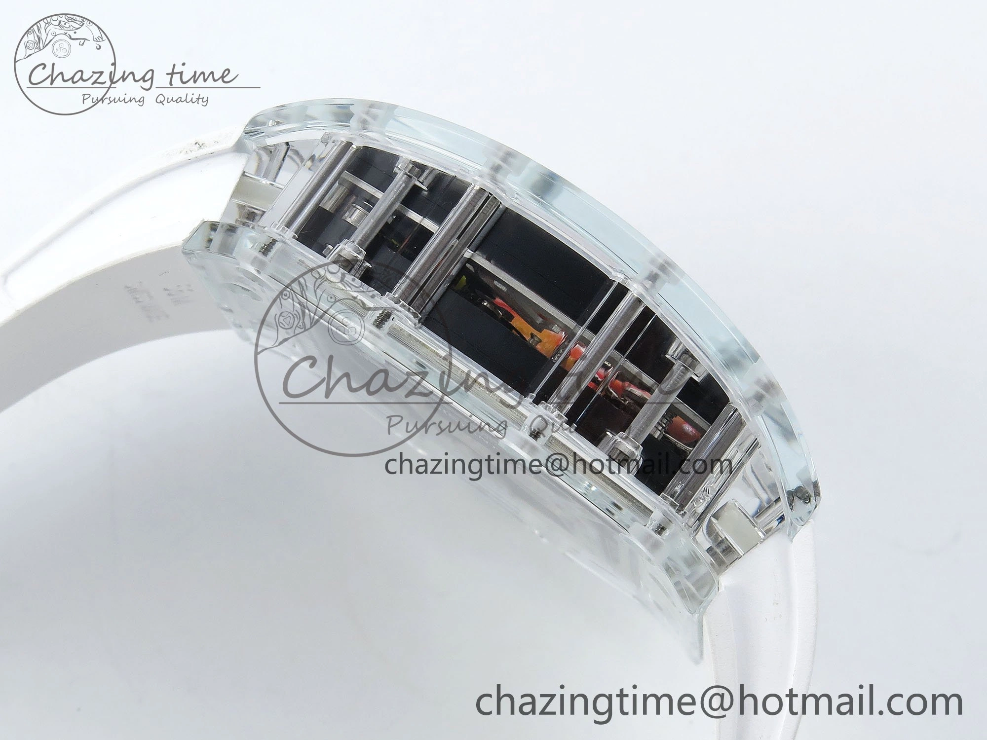 RMS10 Tourbillon Transparent RMF Best Edition Koi Fish Dial on White Rubber Strap Durable 9290