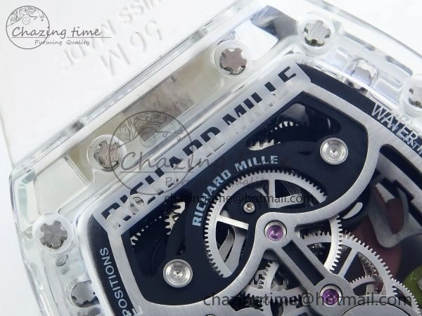 RMS10 Tourbillon Transparent RMF Best Edition Koi Fish Dial on White Rubber Strap Durable 9290