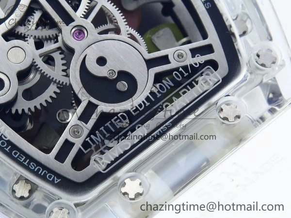 RMS10 Tourbillon Transparent RMF Best Edition Koi Fish Dial on White Rubber Strap Durable 9290