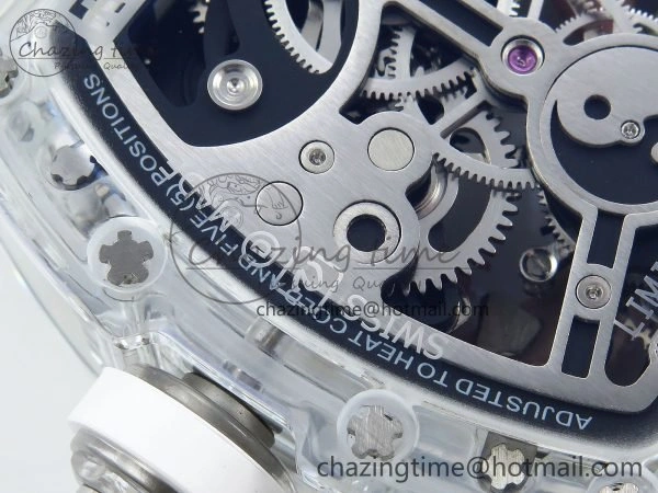 RMS10 Tourbillon Transparent RMF Best Edition Koi Fish Dial on White Rubber Strap Durable 9290