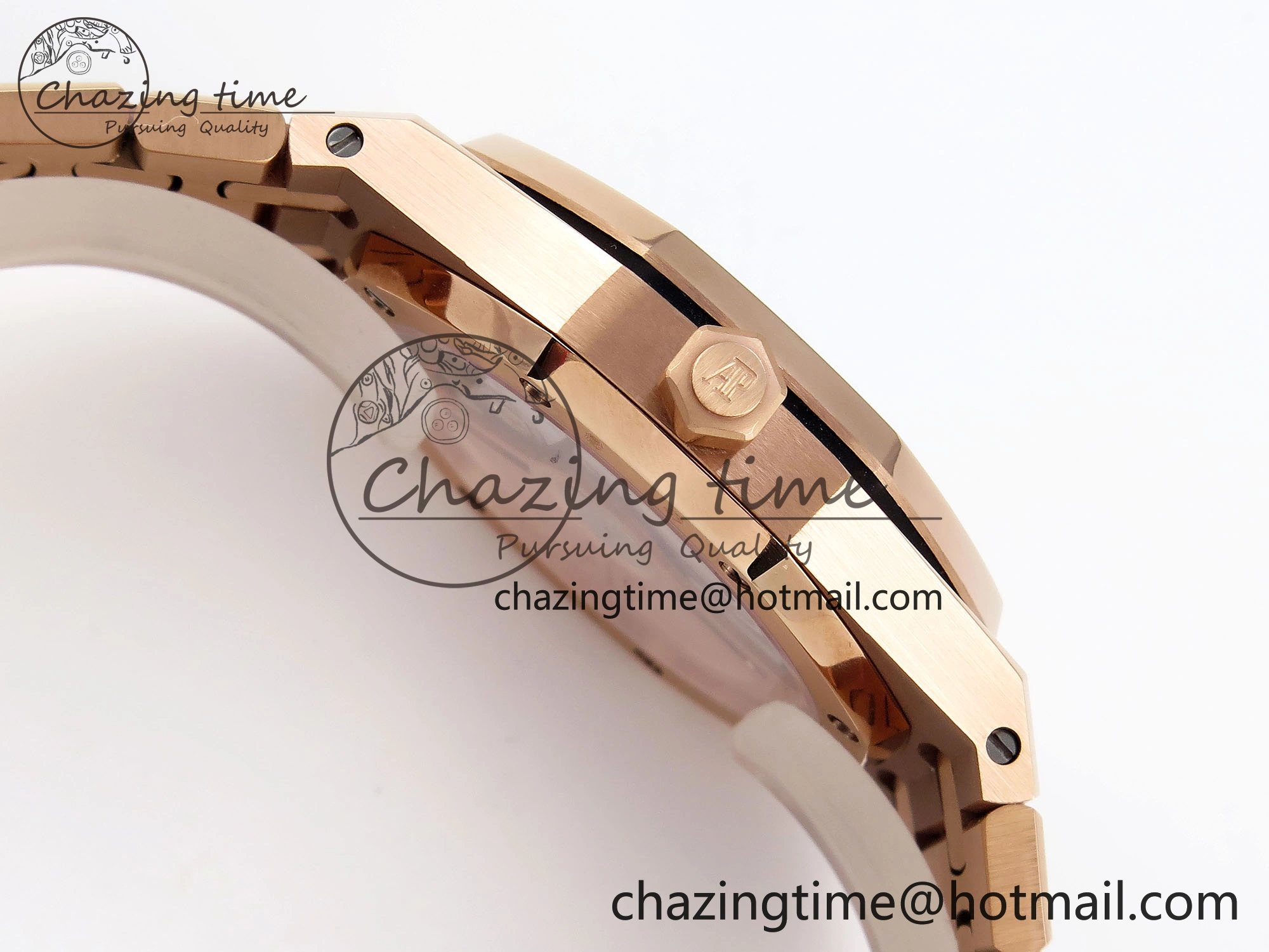 WeatherProof ROYAL OAK 34MM RG BF BEST EDITION BLUE DIAL DIAMONDS BEZEL ON RG BRACELET A 10109