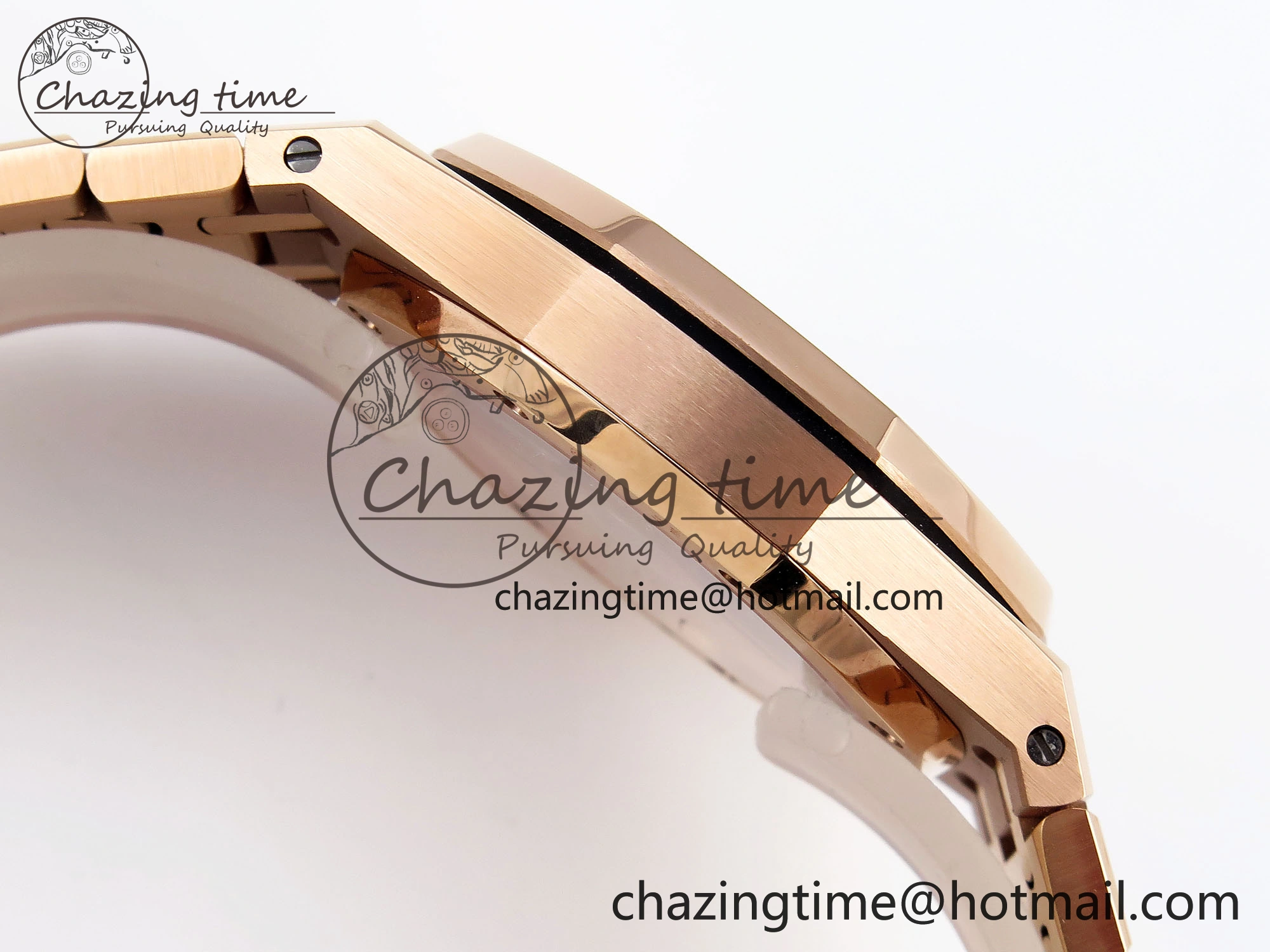 WeatherProof ROYAL OAK 34MM RG BF BEST EDITION BLUE DIAL DIAMONDS BEZEL ON RG BRACELET A 10109